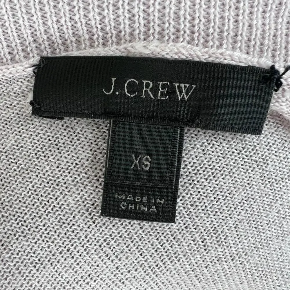 J Crew Light Pink Merino Wool Cotton V-Neck Sweater Long Sleeve XS FLAW